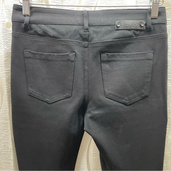 Point Zero Nicole Benisti Pants Womens 27 Black Moto Faux Leather Panel - Picture 6 of 14